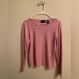 Vintage Lattice Hem Long Sleeve Tee
